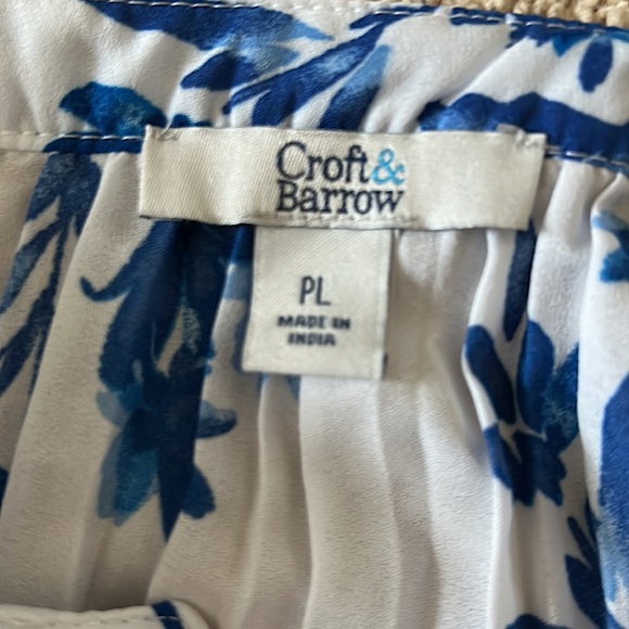 Croft & Barrow Dreamy Pleated Floral 3/4 Flutter Sleeve Shirt Top **Size PL** - Picture 5 of 5